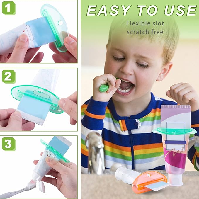 LOVEINUSA Toothpaste Tube Squeezer, 4PCS Toothpaste Squeezer Roller Tool for Bathroom, Home Use, Assorted Colors