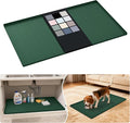 URMONA Waterproof Silicone Under Sink Mat 37'' x 22'' Shelf Liner for Kitchen and Bathroom, Cabinet and Counter Protector, Storage and Organizers, Litter Mat, Pet Cat Puppy Essentials(Green)