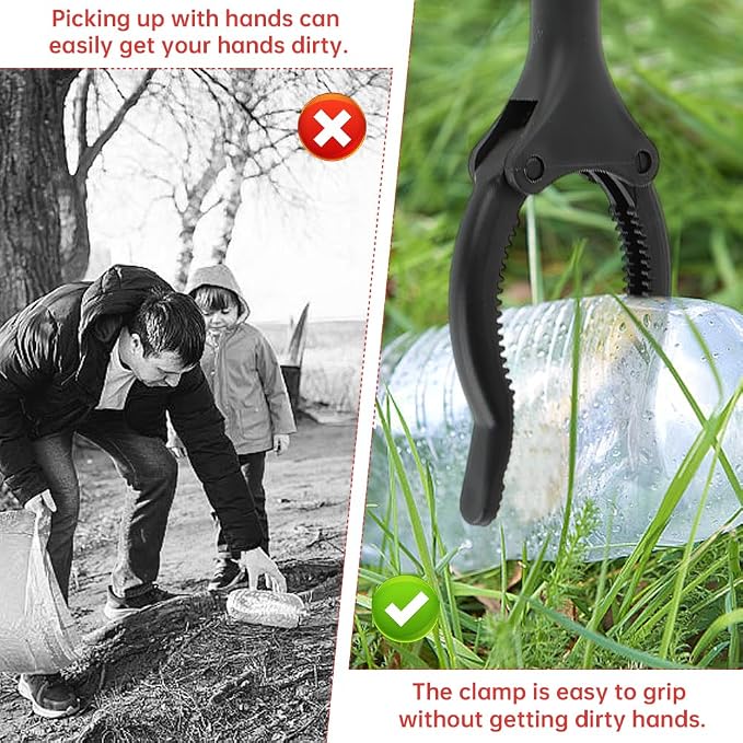 Grabber Tool, 4pcs 30cm/12inch Grabber Reacher Tool Claw Rubbish Tong, Lightweight Trash Pick up Stick,Portable Grabber Tool for Adults Litter Pickers Sanitation Workers(Black+red)