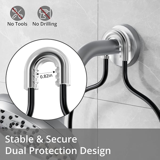 DAOYA Shower Organizer, No Drilling Over Shower Head Caddy with 2 Soap Dish, Rustproof Bathroom Storage Rack for Shampoo Conditioner Soap, Quick-Dry Drainage