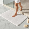 TYUU White Bathroom Rugs, Ultra Soft Bath Rugs Non Slip Washable, Super Absorbent Quick Dry Bath Mat with Rubber Backing for Bathroom Floor, Shower, or Sink, White 24" x 36"
