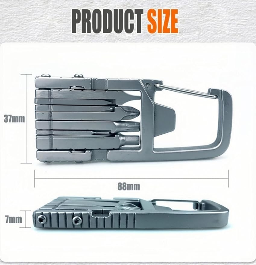 13 in 1 portable keychain mini tool with pointed nose pliers, bottle opener, phone holder, screwdriver, safety buckle, bottle opener, keychain multifunctional tool, suitable for outdoor camping