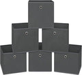 Foldable Storage Cubes Bins ,11 Inch Cloth Storage Cube Fabric Storage Box Cubes Organizer Baskets with Dual Handles for Home Organizer Set of 6 (Grey)