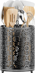 YIUKEA 360° Rotating Utensil Holder - Extra Large Cooking Utensils Caddy Counter Organizer with Instant-Dry and Removable Base for Kitchen Tools