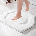 Bathroom Rug Mat, Extra Soft Absorbent Washable Bath Rug, Non-Slip Bath Mats for Bathroom, Tub and Shower, White, 18×24