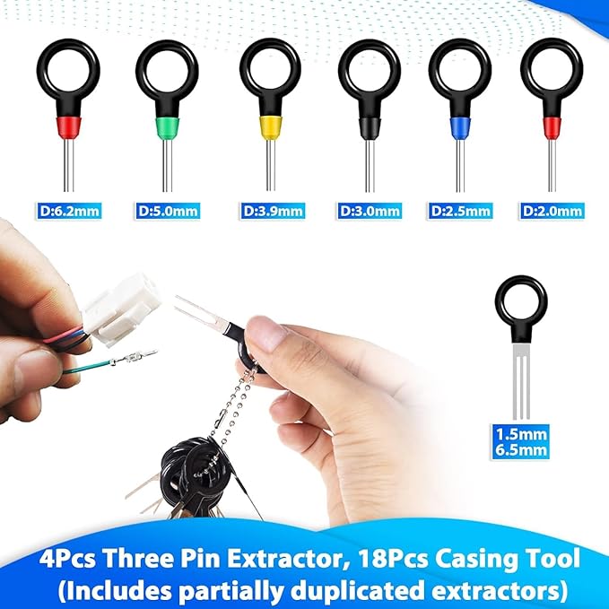 Kikerike Terminal Removal Tool Kit 139 Pcs Depinning Tool Electrical Connector Pin Removal Tool Kit Pin Extractor Tool Set Wire Terminal Release Tool for Automotive Car Household Devices