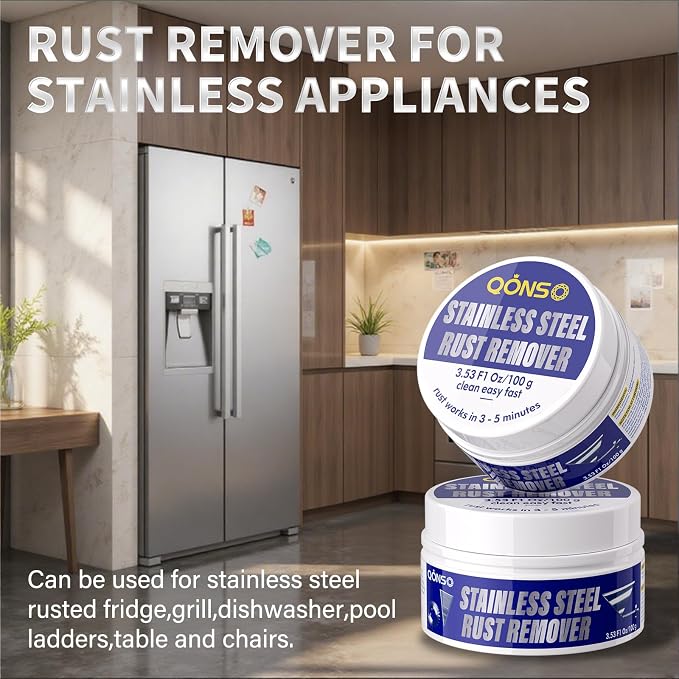 Stainless Steel Rust & Stain Remover – Helps Reduce Rust Stains, Restore Shine & Clean Appliances, Grills, Sinks, Tools & Commercial Equipment – 3.5 oz