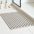 Casa and Beyond Shower Mat, Secure Shower Mat-Non-Slip, Washable Non-Slip Bathtub Mats, with Suction Cups and Drain Holes, Soft Textured Design, Easy to Clean for Bathroom (Khaki, 29.5" x 17")