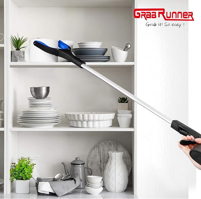 Grabber Reacher Tool -2 Pack 32” Reacher Grabber Tool with Strong Magnetic and Swivel Head - Pick Up Stick Grabbers for Seniors, Trash, Surgery Recovery Must Haves Gifts (Blue)