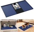 URMONA Waterproof Silicone Under Sink Mat 37'' x 22'' Shelf Liner for Kitchen and Bathroom, Cabinet and Counter Protector, Storage and Organizers, Litter Mat, Pet Cat Puppy Essentials(Navy)