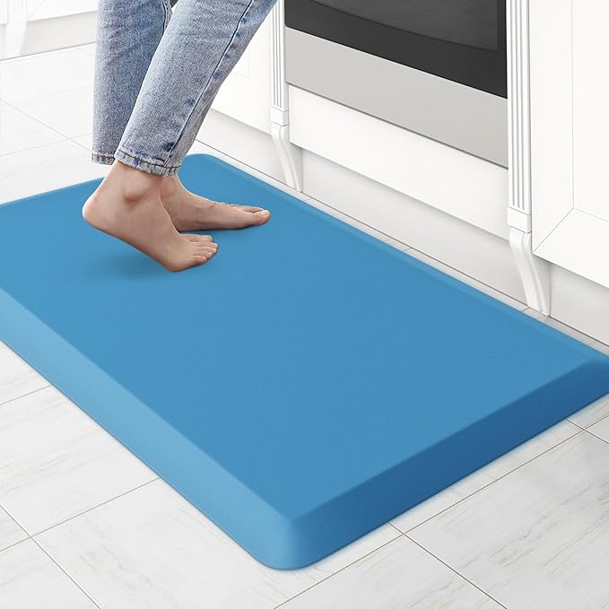 KitchenClouds Kitchen Mat Cushioned Anti Fatigue Kitchen Rug 0.75inch Water Resistant Non Slip Kitchen Rugs and Mats Standing Desk Mat Comfort Floor Mats for Kitchen Sink Office (17.3"x28",Green)