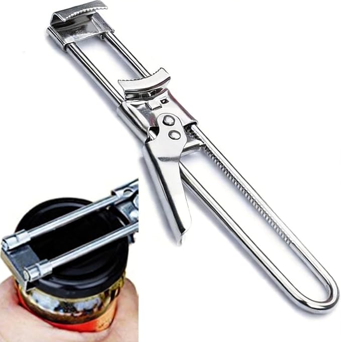 Adjustable Stainless Steel Jar Opener, Multifunctional Jar Opener for Weak Hands, Seniors with Arthritis, Easy-Grip Kitchen Gadget for Jars, Bottles and Lids, Kitchen Accessories