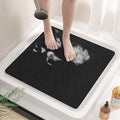 HITSLAM Square Shower Stall Mat, 21 x 21 Inch Non Slip Bath Mat for Tub, Soft PVC Loofah Bathtub Mats, Quick Drying Bathroom Shower Mat Anti Slip, Soft on Feet, Black