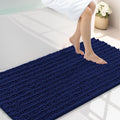 Smiry Bathroom Rugs Mat 44x24, Extra Soft Absorbent Chenille Bath Rugs, Non Slip Rubber Backing Machine Washable Quick Dry Bath Mats for Bathroom Floor, Tub, Shower, Home Decor Accessories, Navy Blue