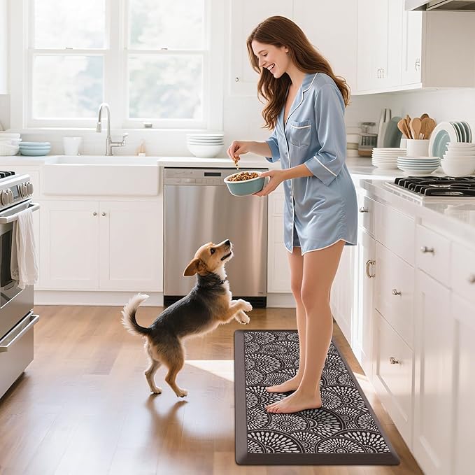 Mattitude 4/5 Inch Kitchen Mat, 20x39in Heavy Duty Ergonomic Comfort Foam Standing Desk Mat, Waterproof Non-Slip Standing Mats and Rugs for Kitchen, Office, Chocolate
