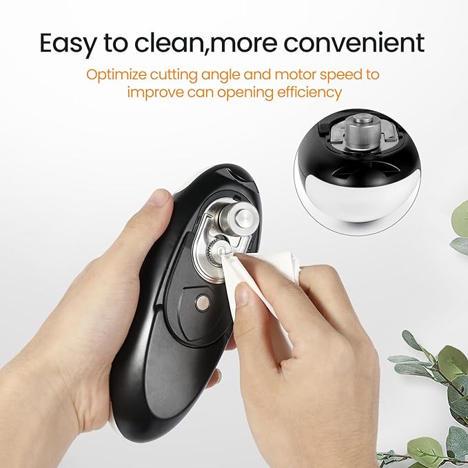 Rechargeable Electric Can Opener, Hands Free for seniors，Food Safe Automatic Can Opener with Smooth Edge,Easy to Use,Works with All Standard Cans (Black)