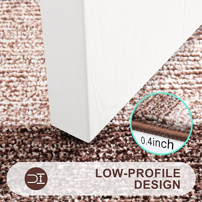 Kitinjoy Indoor Outdoor Door Mat, 70x32 Non-Slip Absorbent Dirt Trapper, Low-Profile Washable Inside Entrance Front Floor Mat, Sturdy Soft Entry Doormats for Entryway, Brown