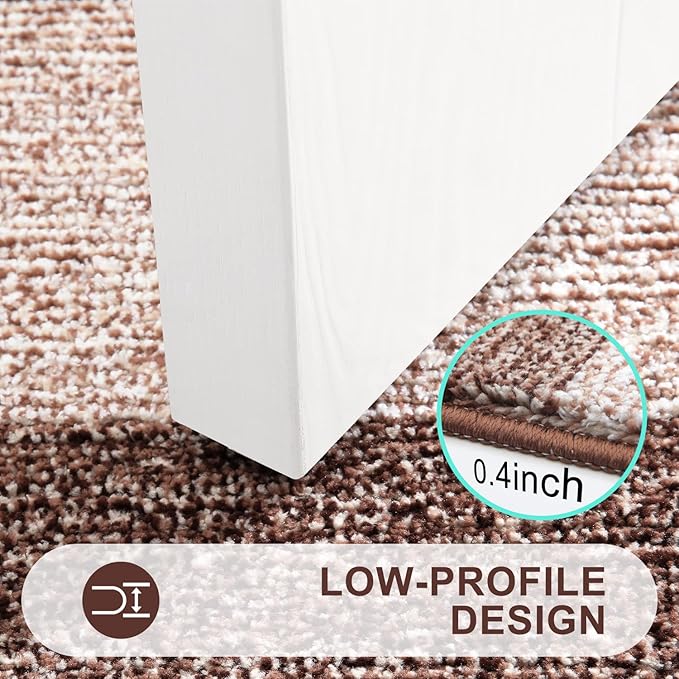 Kitinjoy Indoor Outdoor Door Mat, 59x32 Non-Slip Absorbent Dirt Trapper, Low-Profile Washable Inside Entrance Front Floor Mat, Sturdy Soft Entry Doormats for Entryway, Brown