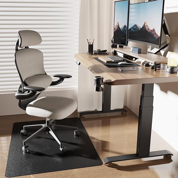 [Thickened to 2.0mm] 36"x 48" Office Chair Mat for Hardwood, Vinyl Computer Floor Mat, Anti-Slip Desk Mats for Hardwood, Easy to Clean Office Chair Floor Protector, Durable Rolling Chair Mat