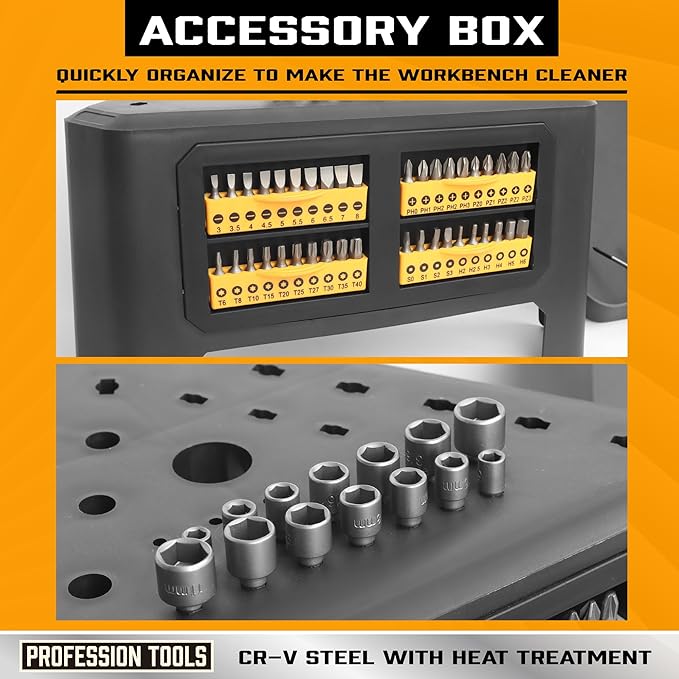 Amartisan 84-Piece Magnetic Screwdriver Set with Quick-Store Rack & Tray, DIY Hand Tool Kit for Men, Gift Idea, Includes Precision Screwdrivers, Ratchet Handle, Nut Drivers & Bit Set