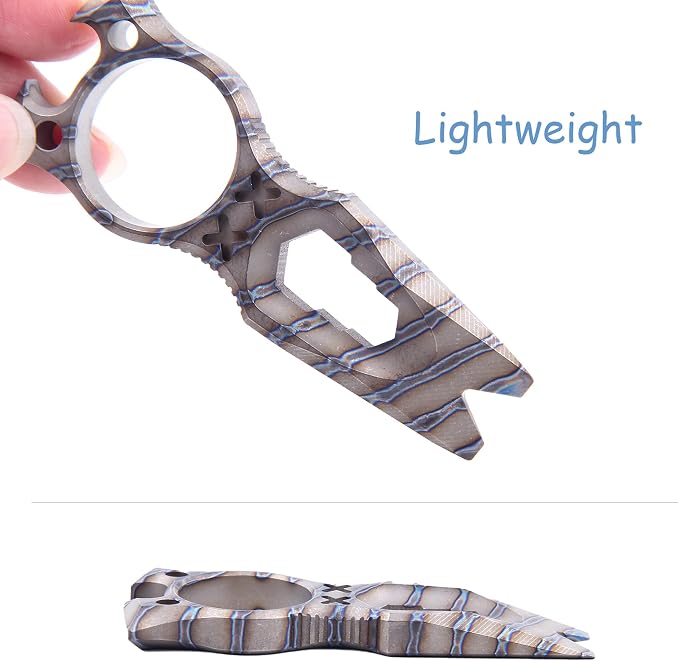 Hamans Pry Bar Multi Tool Titanium with Wrench Bottle Opener Pry Bar Function Mini Portable