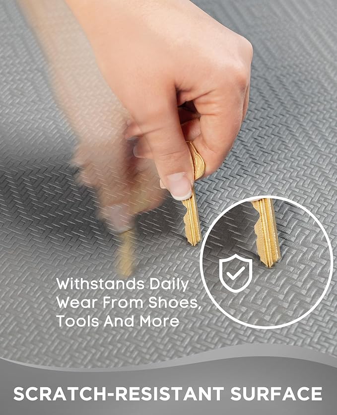 Ophanie Kitchen mats for Floor, Kitchen Rugs, 20x32 Anti Fatigue Standing Cushioned Mat, Waterproof, Comfort Ergonomic mat for Office, Home, Sink, 1/2 inch Thick Memory Foam Grey Non-Slip Bottom