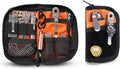 VIPERADE VE10 EDC Pouch Small Pocket Tool Pouch with 10 Compartments, Men's Pocket Organizer for Multitools, EDC Organizer with Patches Area for DIY (Black+Orange)