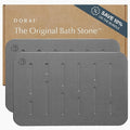 Dorai Home Stone Bath Mat Set - Premium Diatomaceous Earth Bath Floor Mats with Non-Slip Base, Fast-Drying Modern Shower Mat for Bathroom | Rain Slate, 2 Pack - 23.6"x15.4"