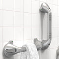 17“ Suction Shower Grab Bar with Indicators, Tool-Free Installation, Steady Handle for Balance Assist for Bathtub, Toilet, Bathroom, Dual Tone, Silver/Gray 2-Pack
