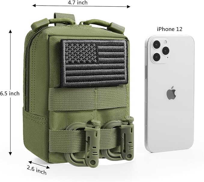 FRTKK 2 Pack Molle Pouches - Tactical Compact Water-Resistant EDC Pouch Bag Small Utility Pouch
