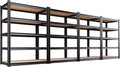 Set of 4 46" W Garage Shelving-2050 lbs 5 Tier Storage Shelves,Adjustable Heavy Duty Metal Shelving Unit and Storage Large Rack,Utility Steel Shelf for Warehouse Industrial Pantry 71"x46"x18"