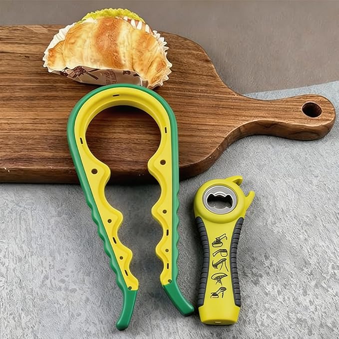 Jar Opener for Seniors with Arthritis,Jar Opener for Weak Hands,5-in-1 Bottle Opener,4-in-1 Can Opener