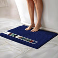 Muddy Mat® | Chenille Bathroom Rugs Quick Dry Microfiber Mats Non Slip Washable, Extra Thick, Soft and Highly Absorbent Bath Mats for Bathroom, Kitchen, and Shower Floor - Navy Blue 24"x36"