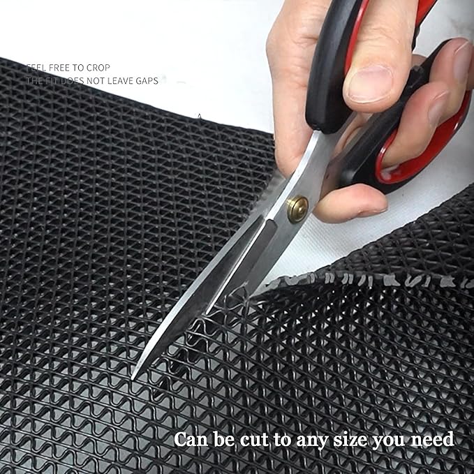 Drainage Non Slip Mats 3'x10' Heavy Duty Commercial Floor Mat Mesh Hollow Door Mat Roll for Swimming Pool Bathroom Kitchen Garage Indoor Outdoor Wet Area (Black, 0.9×3M/3×10FT)