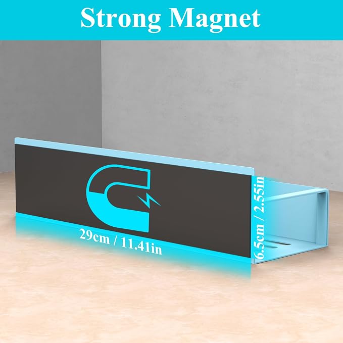 HuggieGems 6 Pack Magnetic Spice Storage Rack Organizer for Refrigerator and Oven, Blue Fridge Organizers and Storage