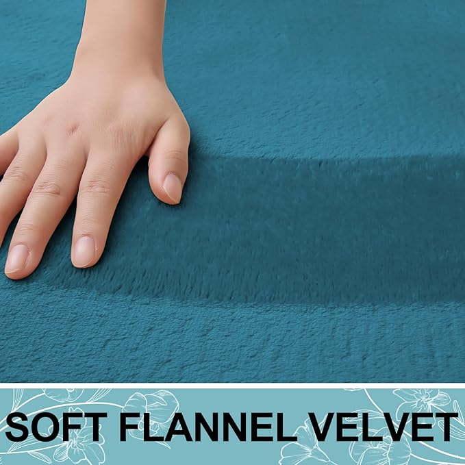 Smiry Memory Foam Bath Mat 59x24, Extra Soft and Absorbent Bathroom Mats, Non Slip Washable Carpet for Floor, Shower and Tub, Peacock Blue