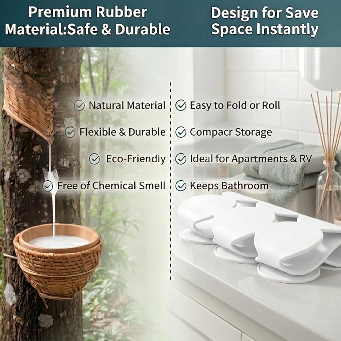 Webos Patented Non Slip Bathtub Mat Shower Bath Mats with Strong Suction Cups Superior Grip&Drainage Soft Heavy Duty Natural Rubber Bath Mat for Inside The tub (White, 28x16 inch)