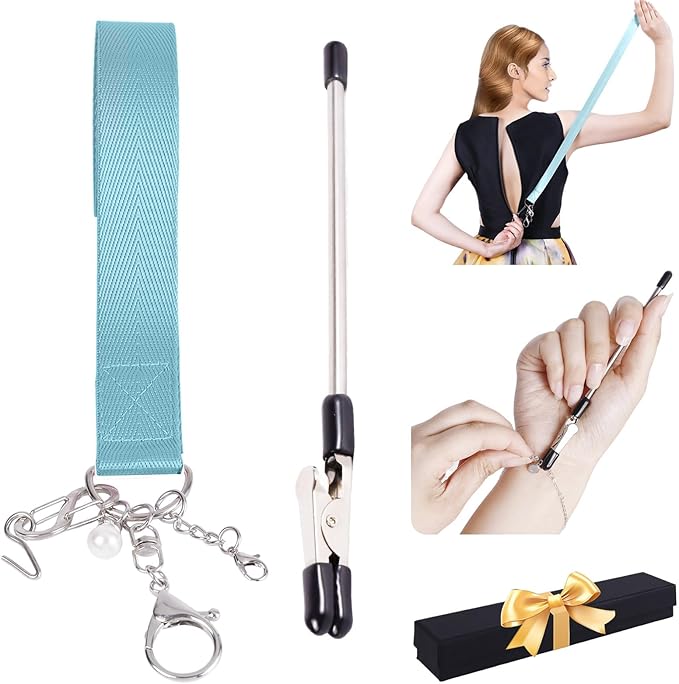 Zipper Helper Pull for Dresses and Bracelet Helper Tool Set, Zipper Puller Helper for Elderly, Women or Traveler, Dress Zipper Pull Helper, Easy to Use