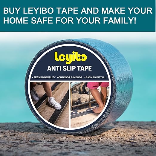 Anti Slip Tape, 4 Inch x 16 Ft Grip Tape for Stairs Outdoor/Indoor, Waterproof Non Skid Roll for Stair Treads Non Slip, High Traction Friction Abrasive Adhesive Stair Steps - Black