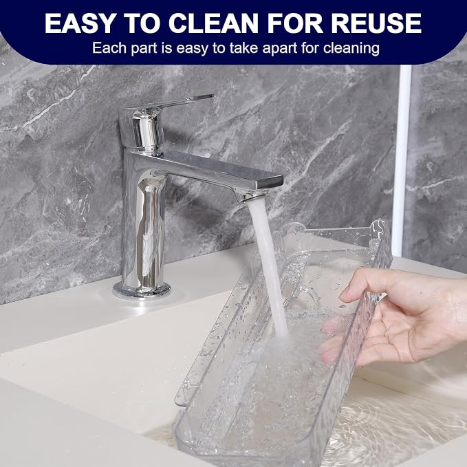 Suction Cup Shower Caddy, Corrugated Suction Cup Storage Holder, No Drilling Bathroom Organizer with 4 Removable Hooks, Shower Shelves for Inside, Clear