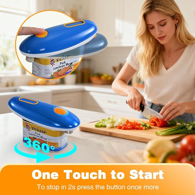 Electric Can Opener, Automatic Hands Free Operation, Smooth Edge, Battery Operated, Kitchen Gadget