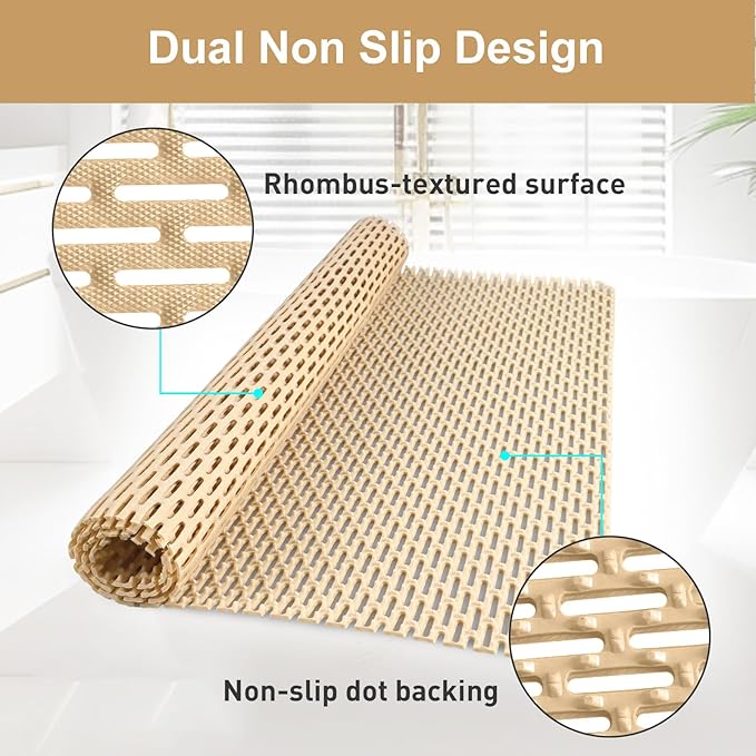 Square Shower Mat: 32"x32" Extra Large Non Slip Shower Mats for Inside Shower, Trimmable PVC Anti Slip Shower Stall Mats, Quick Dry Stand Up Shower Mat for Elderly, Kids