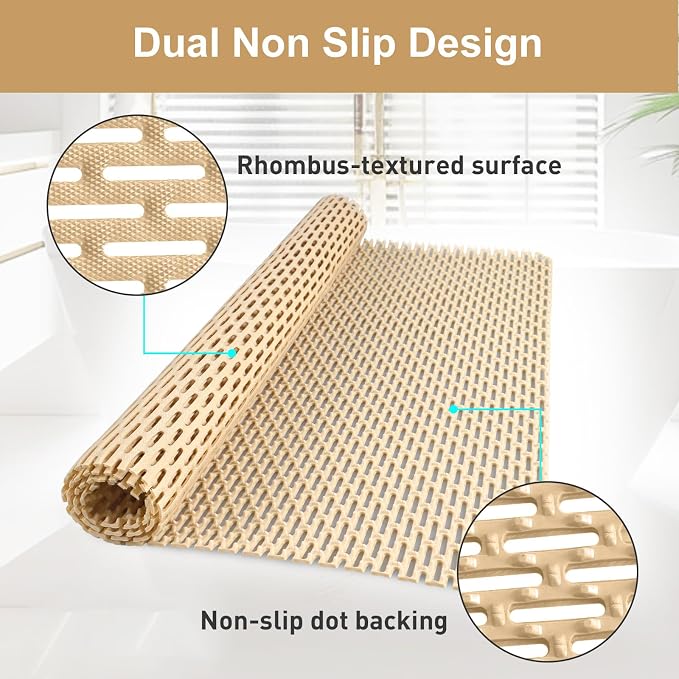 Non Slip Shower Mat: 35"x24" Extra Large Shower Mats for Inside Shower,Trimmable PVC Anti Slip Shower Stall Mats, No Odor, Quick Drying Shower Mats for Floor, Bathroom, Home, Kitchen, Hotel