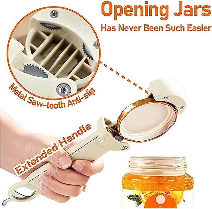 Retractable Bottle Opener Multifunctional 3 in 1 Jar Opener, Plastic Beverage Can, Beer Can Opener, Bottled Water Opener Kitchen Gadgets for More Daily Size Jar, Can, Bottle (Black)