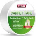 YYXLIFE Rug Tape Double Sided Carpet Tape Heavy Duty, 2 Inch x 30 Yards, Carpet Adhesive Removable Multi-Purpose Tape Cloth for Area Rugs, Outdoor Rugs, Carpets, Tape Carpet Adhesive, White