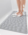 Bligli Bathtub Mat Non Slip, 16x40 inch Extra Long Bath Tub Mat with Strong Suction Cups, Soft Rubber Bathroom Floor Mat, Machine Washable, 100% BPA Free (Grey)