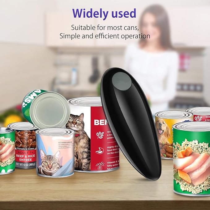 Electric Can Opener, Handheld One-touch Automatic Can opener, Smooth Edge Kitchen Gadget Can Openers Electric for Seniors with Arthritis