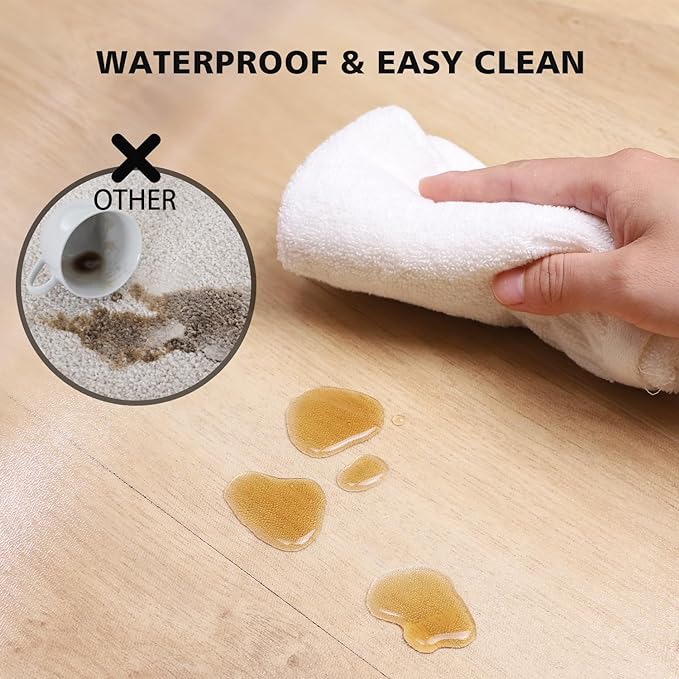 Clear Floor Mat for Home, 5'×8' Large Non-Slip Plastic Rug for Under Kitchen Table, Durable Waterproof Vinyl Area Mat for Spills, Dog Accident, Anti-Scratch Floor Protector for Dining Room