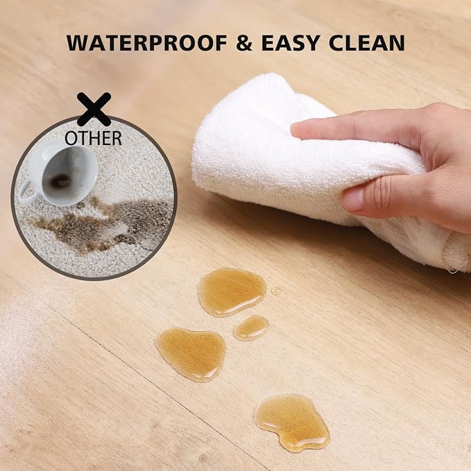 Clear Floor Mat for Home, 8'×12' Large Non-Slip Plastic Rug for Under Kitchen Table, Durable Waterproof Vinyl Area Mat for Spills, Dog Accident, Anti-Scratch Floor Protector for Living Room