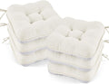 BETU White Chair Cushions for Dining Chairs Set of 6,3.5" Thick Kitchen Table Chair Pads with Ties,Non Slip Backing and Covers, Seat Cushion for Dining Room,Bar,Patio Chairs,15.5"X15.5"X3.5",White